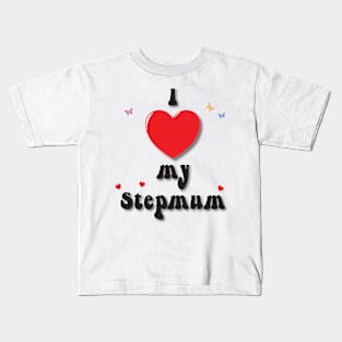 I love my step mum heart doodle hand drawn design Kids T-Shirt